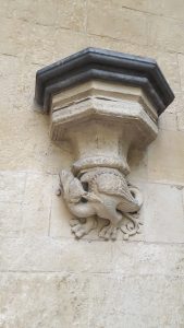 Dragon sconce south door, Westminster Abbey, London, 2016