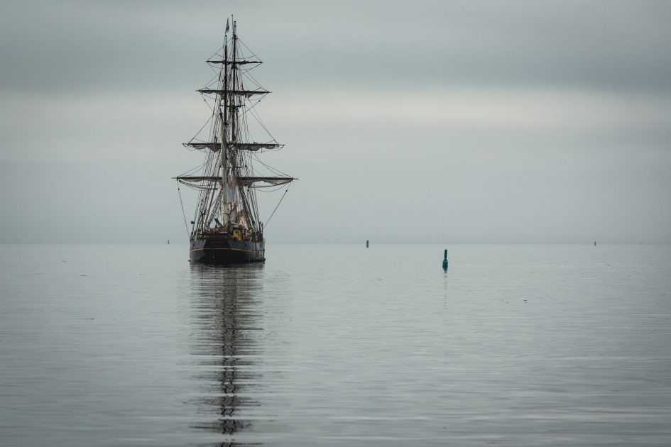 sailing ship on calm waters